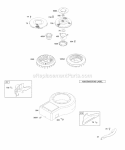 Blower Housing Shields Flywheel Fan Diagram and Parts List for 28D707-0123-01  Briggs and Stratton Engine